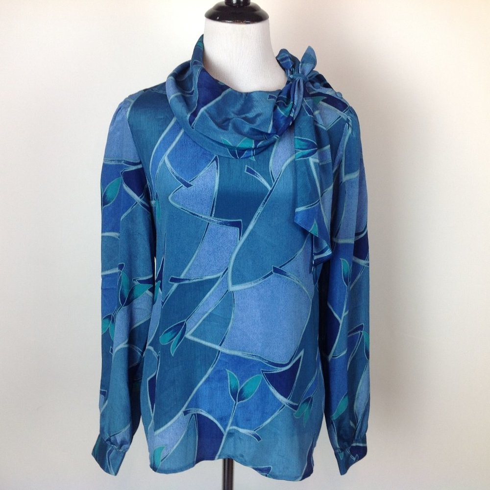 NOS Vintage Pykettes Top Cowl Tie Neck Womens 10